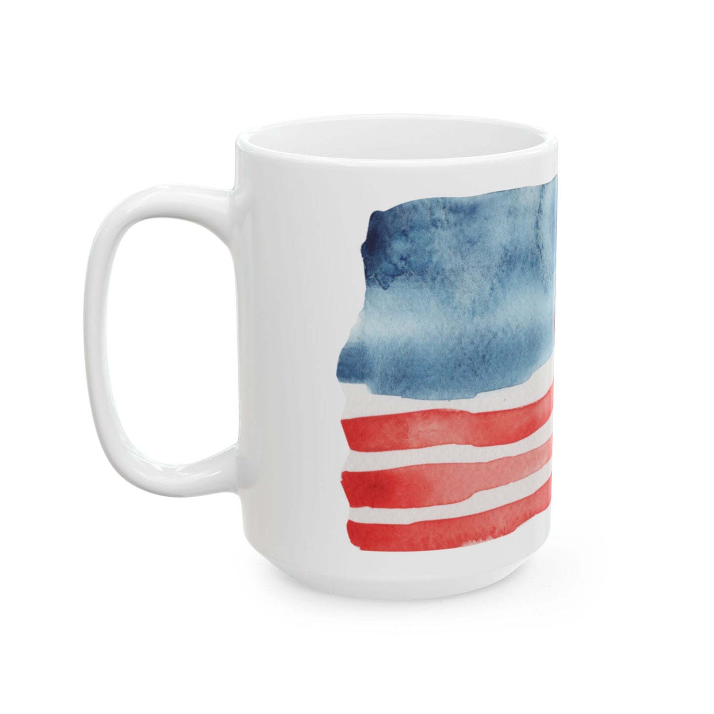 Old Glory Coffee Mug - Patriotic Ceramic Mug - 11oz & 15oz | American Flag Design | Perfect for Independence Day, Memorial Day, Gift for Veterans, Coffee Lover