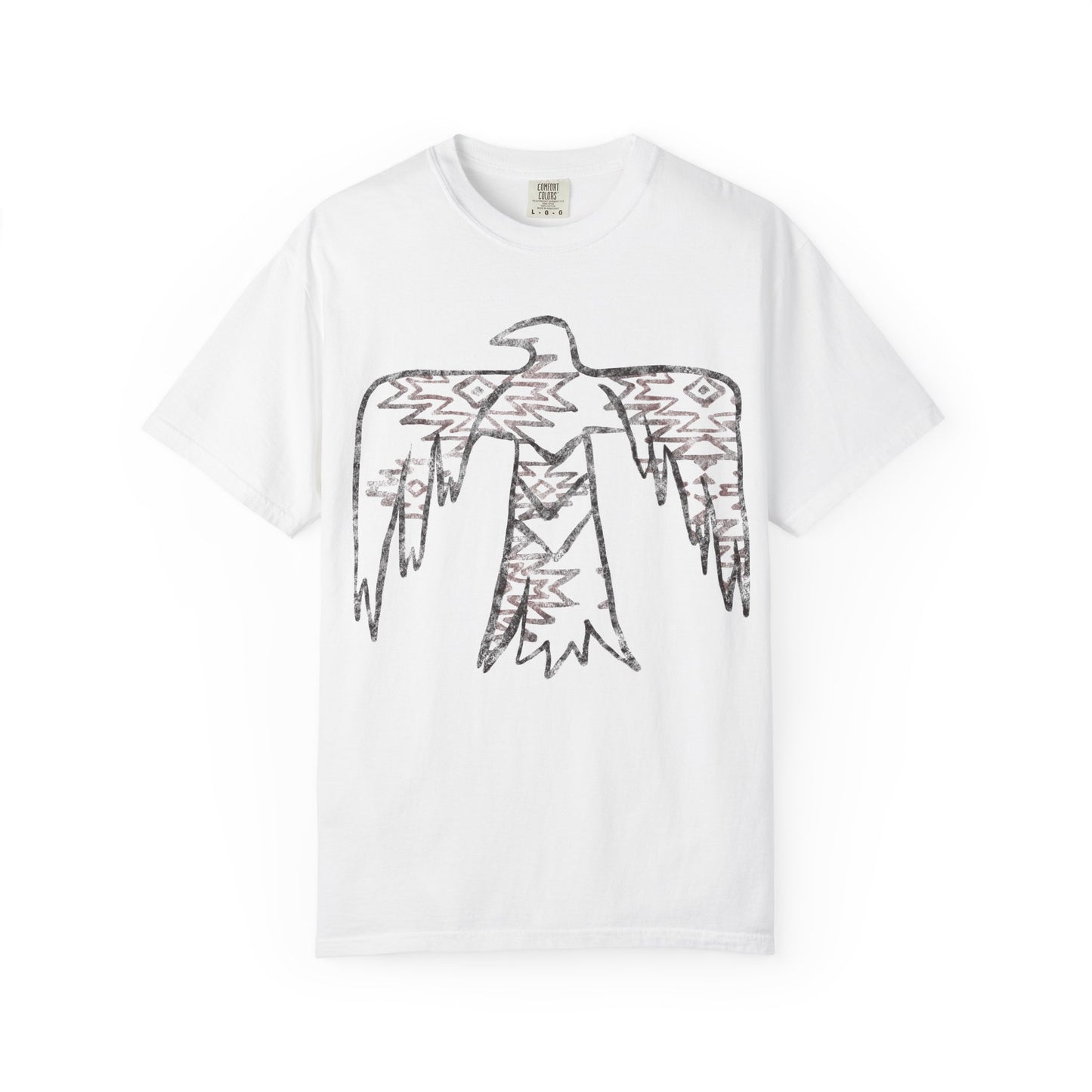 American Indian Thunderbird Grunge Unisex Garment-Dyed T-Shirt with Artistic Design, Casual Wear, Boho Style,  Graphic Tee, Eco-Friendly Fashion, Unique Gift For Her