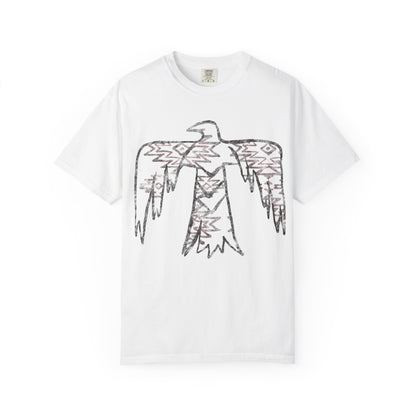 American Indian Thunderbird Grunge Unisex Garment-Dyed T-Shirt with Artistic Design, Casual Wear, Boho Style,  Graphic Tee, Eco-Friendly Fashion, Unique Gift For Her