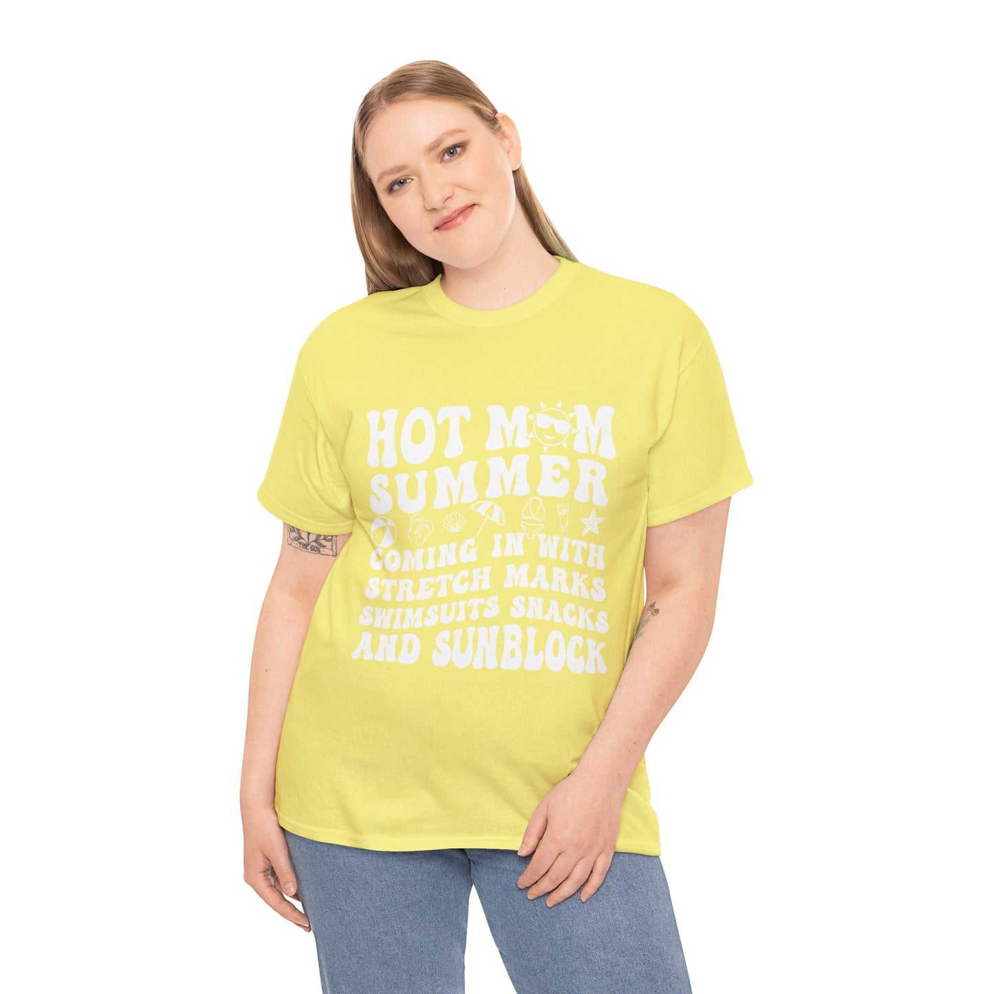 Hot Momma Casual Tee, Fun Graphic Shirt, Perfect Gift for Friends, Family Gatherings, Everyday Wear, Summer Vibes