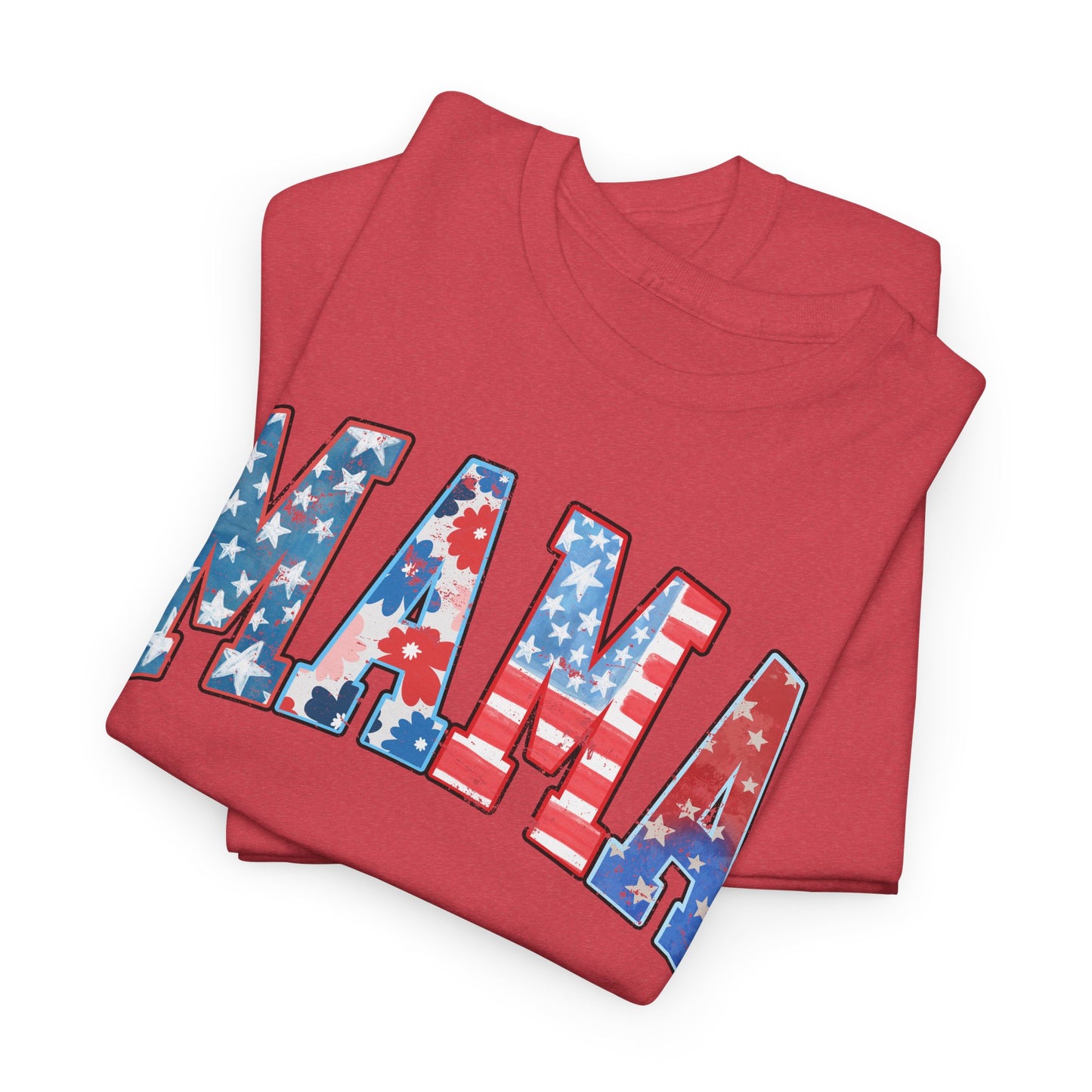 New Patriotic Mama Tee, 4th of July Cotton Shirt,  4th of July, Independence Day Outfit, Casual Summer Wear, Family Reunion