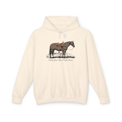 New Pretty Girls Ride Pretty Horses Lightweight Hooded Sweatshirt - Barrel Racer, Horse Lovers, Trail Rides. This will be your favorite- Multiple Colors Available