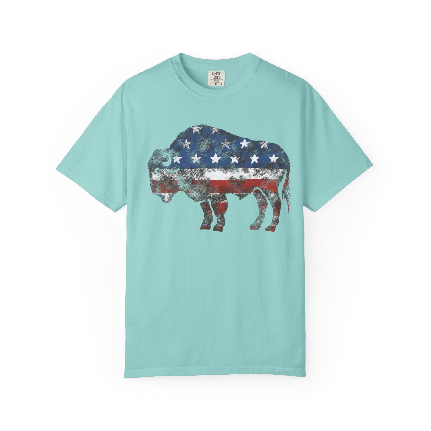 Distressed Graphic American Buffalo T-Shirt, Patriotic Tee, Unisex Graphic Shirt, 4th of July, Red White and Blue, Fourth of July,  Different colors
