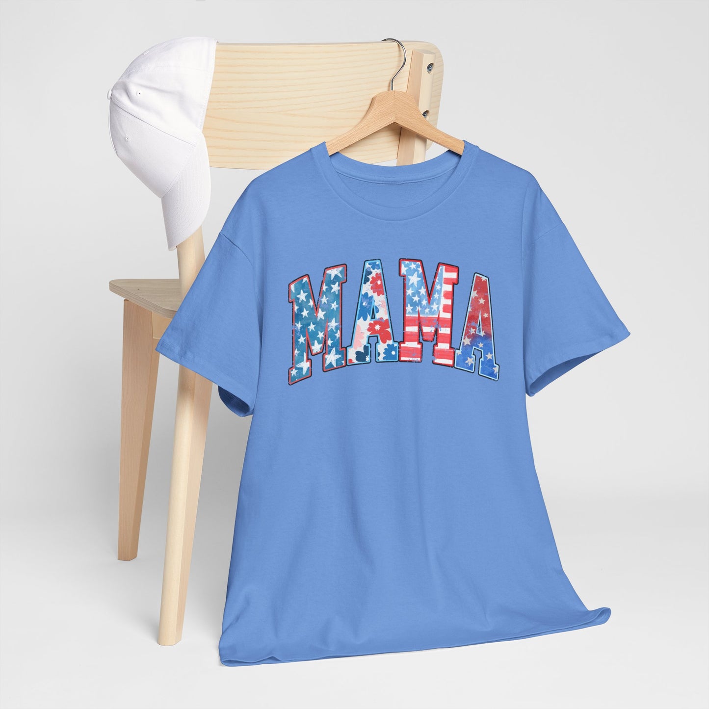 New Patriotic Mama Tee, 4th of July Cotton Shirt,  4th of July, Independence Day Outfit, Casual Summer Wear, Family Reunion