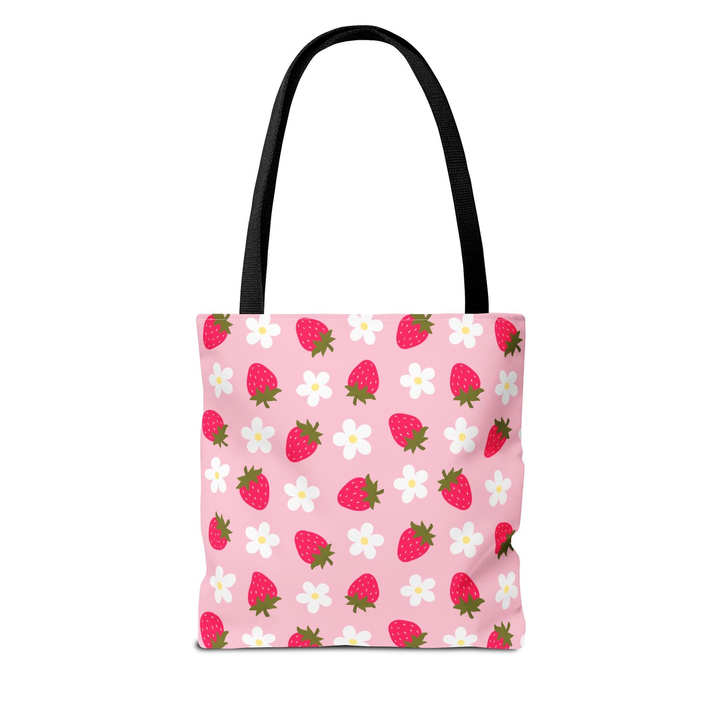 Adorable Strawberry Floral Tote Bag - Perfect for Summer Outings, Farmers' Markets, Festivals, Garage Sales, Grocery, Kids, Lake, River, Pool, Beach Bag