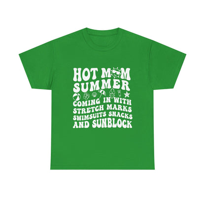 Hot Momma Casual Tee, Fun Graphic Shirt, Perfect Gift for Friends, Family Gatherings, Everyday Wear, Summer Vibes
