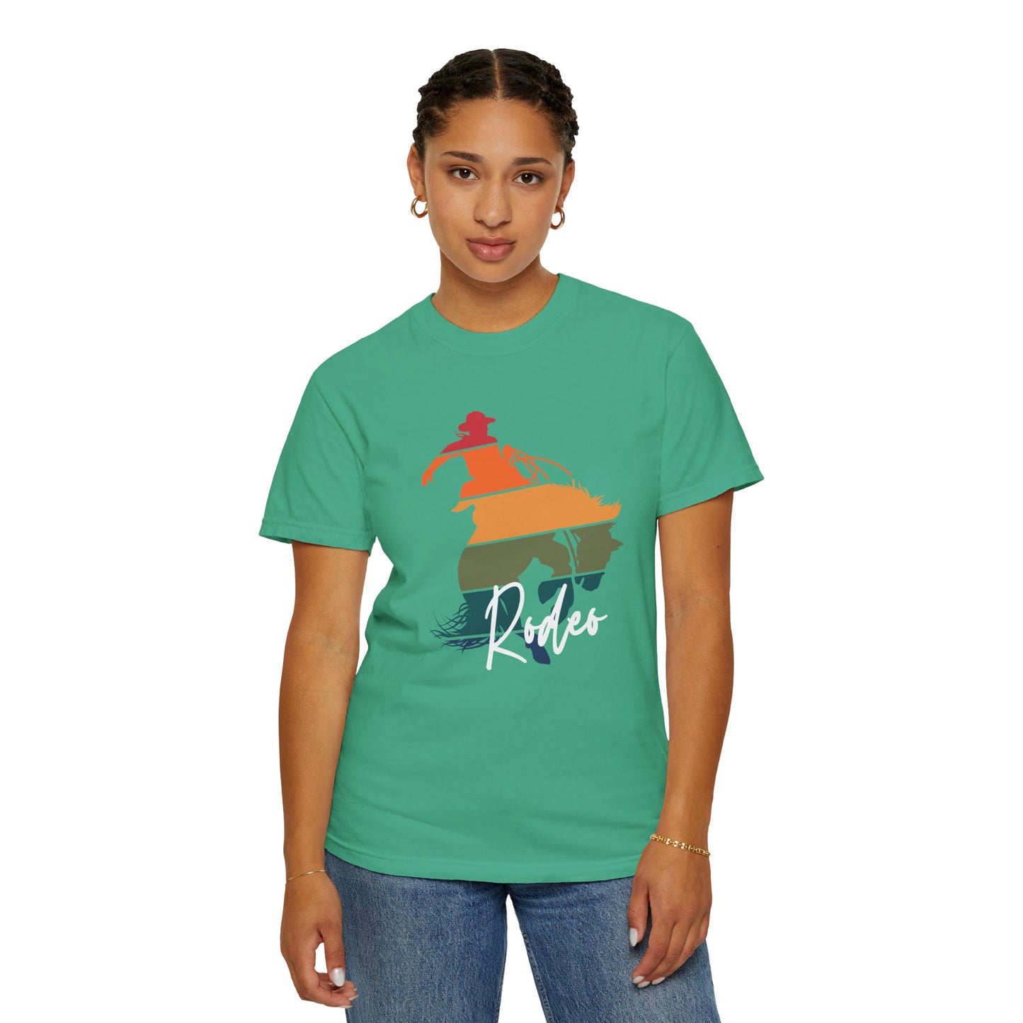 Never Stop Spurring! Rodeo Western Trendy Bronc Vibes Unisex Garment-Dyed T-Shirt -Concert, Dancing, Mothers Day,