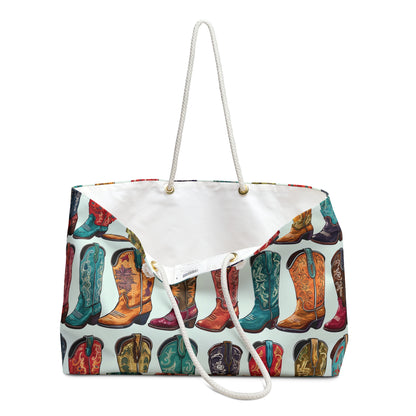 Trending Now Western Vibes Colorful Cowboy Boots Weekender Bag, Western Beach Bag, Custom Large Bag, Gear Bag, Work Out Bag, Shopping Bag, FUN