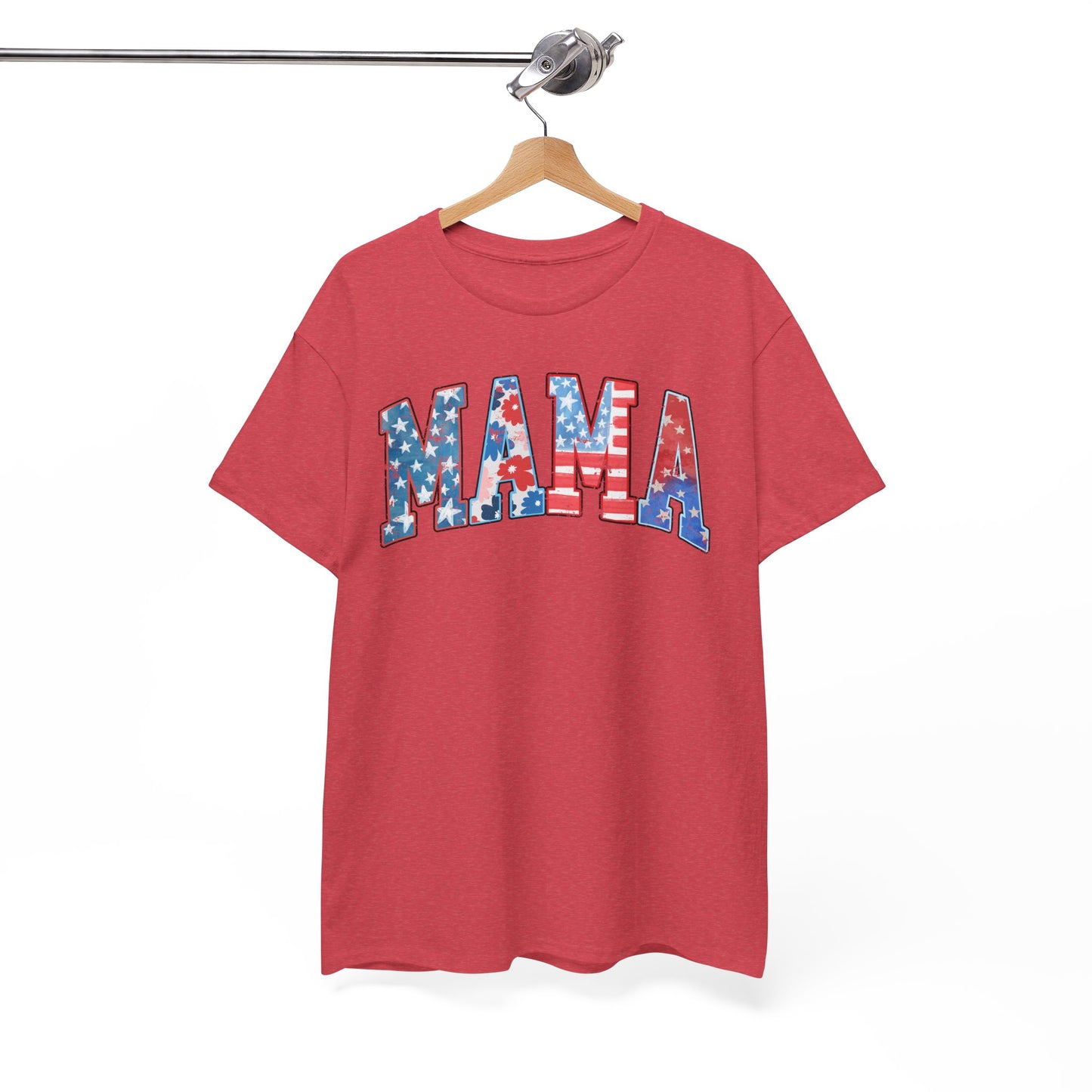 New Patriotic Mama Tee, 4th of July Cotton Shirt,  4th of July, Independence Day Outfit, Casual Summer Wear, Family Reunion