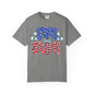 America The Beautiful Stars and Stripes Garment-Dyed Unisex T-Shirt, 4th of July Tee, Fourth of July Top, Patriotic Tshirt, Red White and Blue