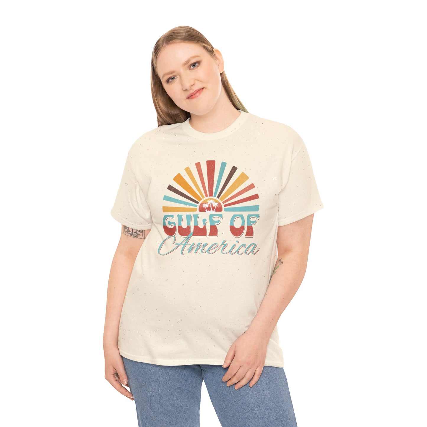 Gulf of America Sunset Tee - Casual Summer Vibe, Beachwear for Vacation, Gift for Travelers, Festival Essential, Retro Graphic Tee, Beach Wea