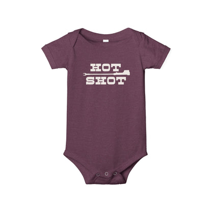 Cute 'Hot Shot' Infant Jersey One Piece for Baby Boys or Girls, Onesie Farmer Cattle Rancher Western Unisex Multiple Colors to Choose From