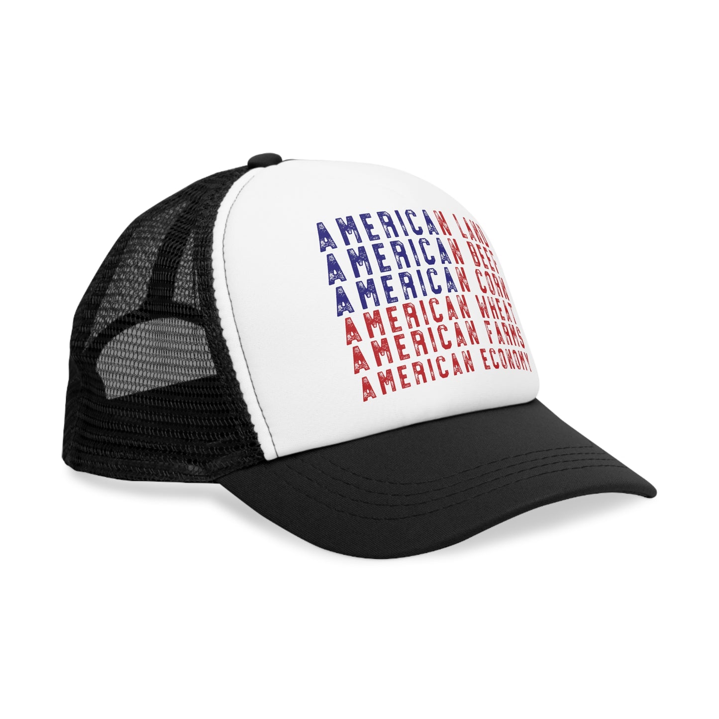 American Made, This Hat Says It All!!! American Pride, Patriotic Mesh Cap – Red White and Blue Trucker Hat, Wheat, Farm, Beef, Corn