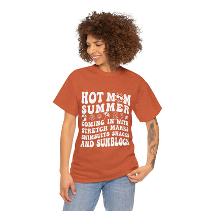 Hot Momma Casual Tee, Fun Graphic Shirt, Perfect Gift for Friends, Family Gatherings, Everyday Wear, Summer Vibes
