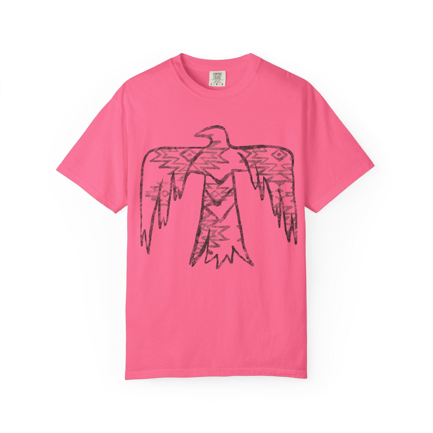 American Indian Thunderbird Grunge Unisex Garment-Dyed T-Shirt with Artistic Design, Casual Wear, Boho Style,  Graphic Tee, Eco-Friendly Fashion, Unique Gift For Her