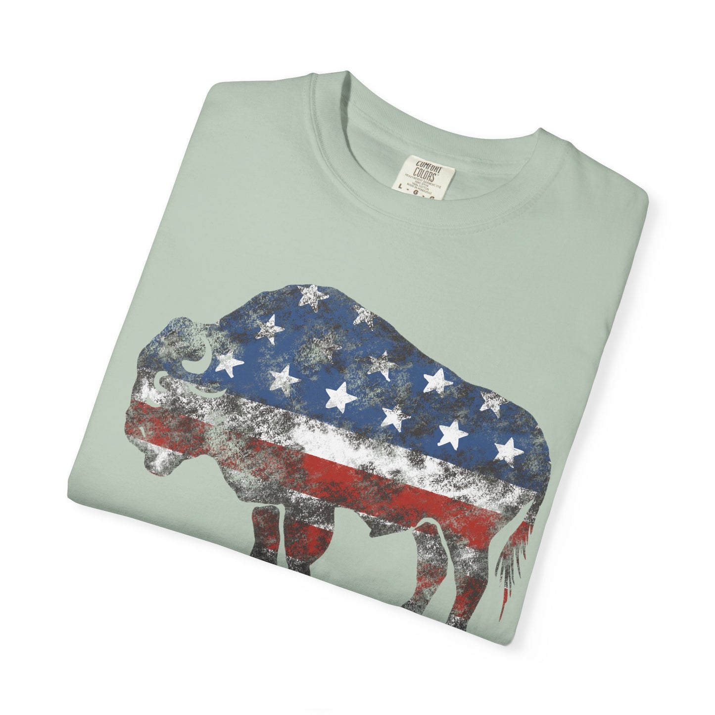 Distressed Graphic American Buffalo T-Shirt, Patriotic Tee, Unisex Graphic Shirt, 4th of July, Red White and Blue, Fourth of July,  Different colors